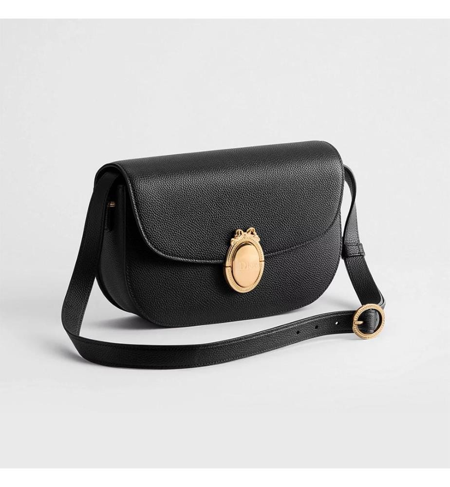 Medallion bag in grained calfskin – Black