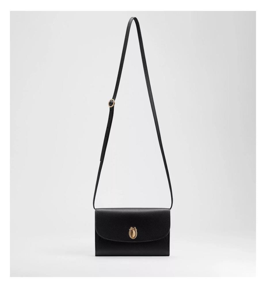 Medallion-Clutch aus Kalbsleder – Nero Multicolor