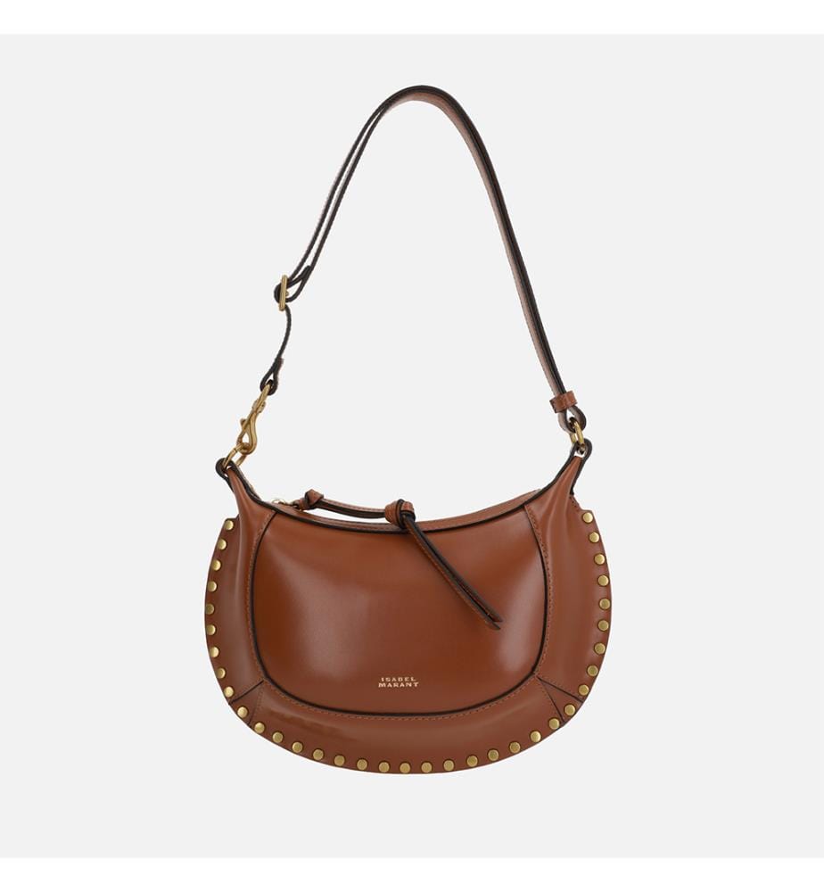 Borsa a tracolla Oskan Moon in pelle liscia - Cognac