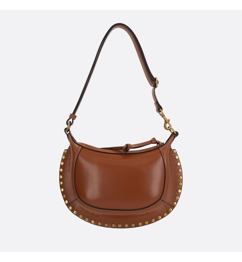 Borsa a tracolla Oskan Moon in pelle liscia - Cognac