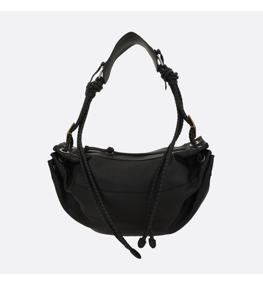 Borsa a tracolla Maia media in pelle nappa - Nero