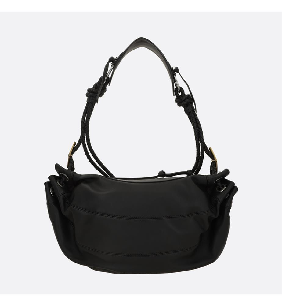 Borsa a tracolla Maia media in pelle nappa - Nero