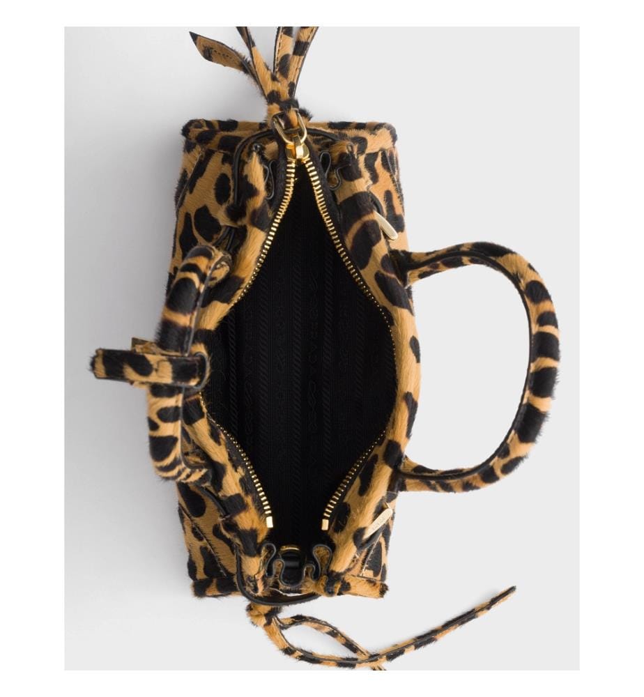 Bonnie Mini bedruckte Lederhandtasche - Miele