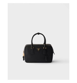 Small Saffiano Leather Top-Handle Bag - Black