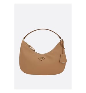 Small hobo bag in soft leather - Beige