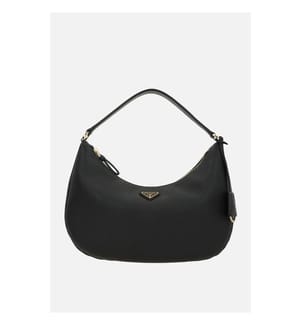 Medium hobo bag in soft leather - Black
