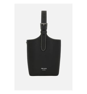 Eimertasche aus Saffiano-Leder - Schwarz