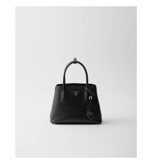 Double Small Saffiano Ledertasche - Schwarz