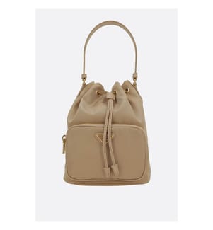 Re-Nylon Duet Bucket Bag - Beige