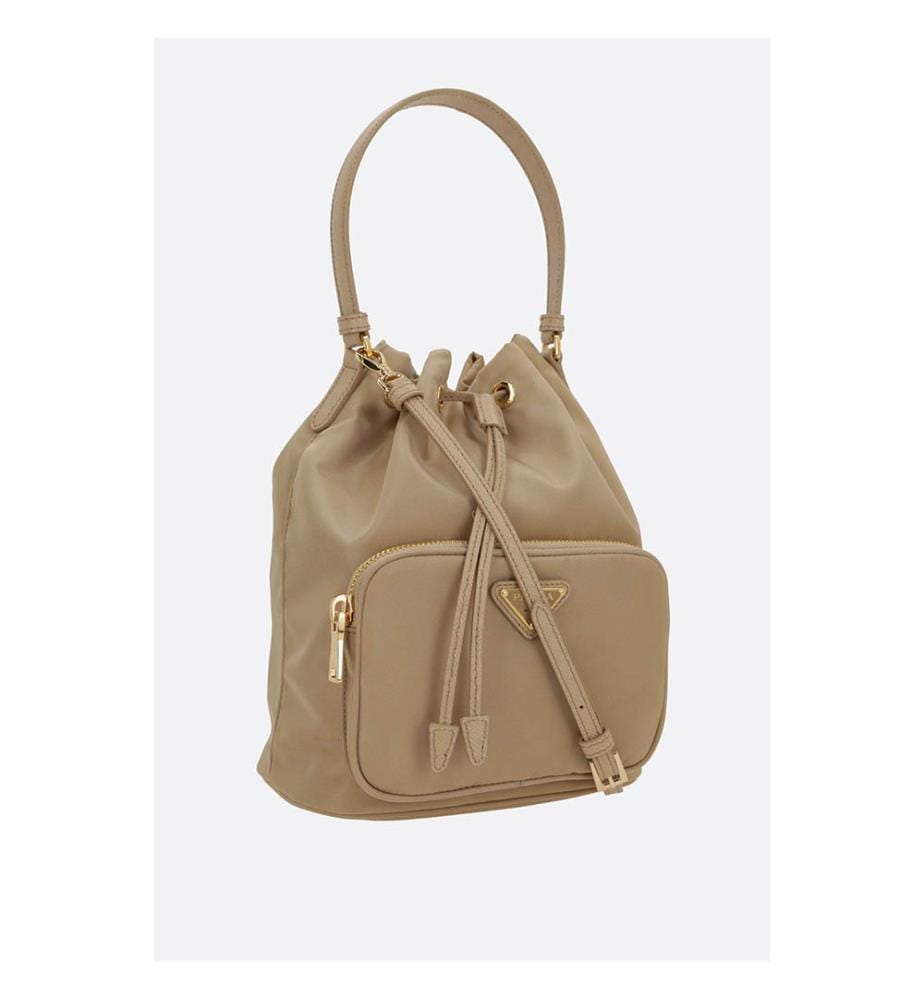 Re-Nylon Duet Bucket Bag - Beige