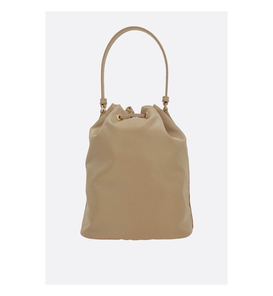 Re-Nylon Duet Bucket Bag - Beige