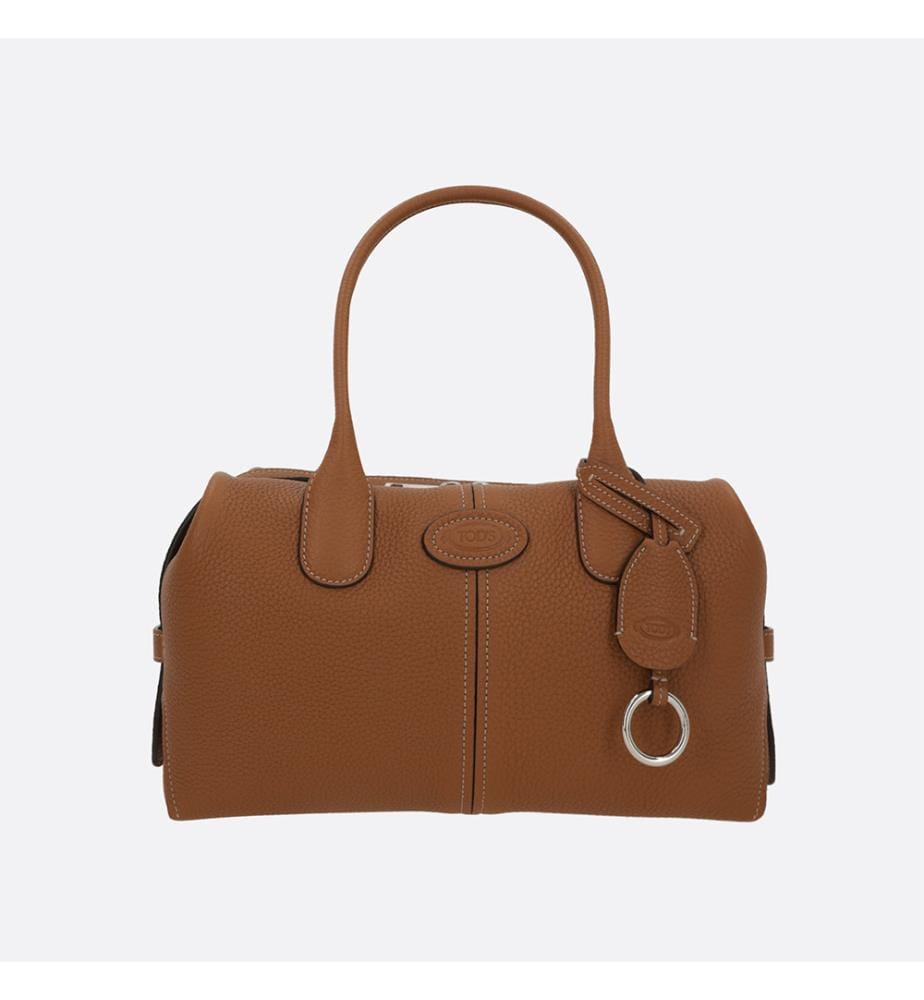 Bowlingtasche aus genarbtem Leder – Kamel