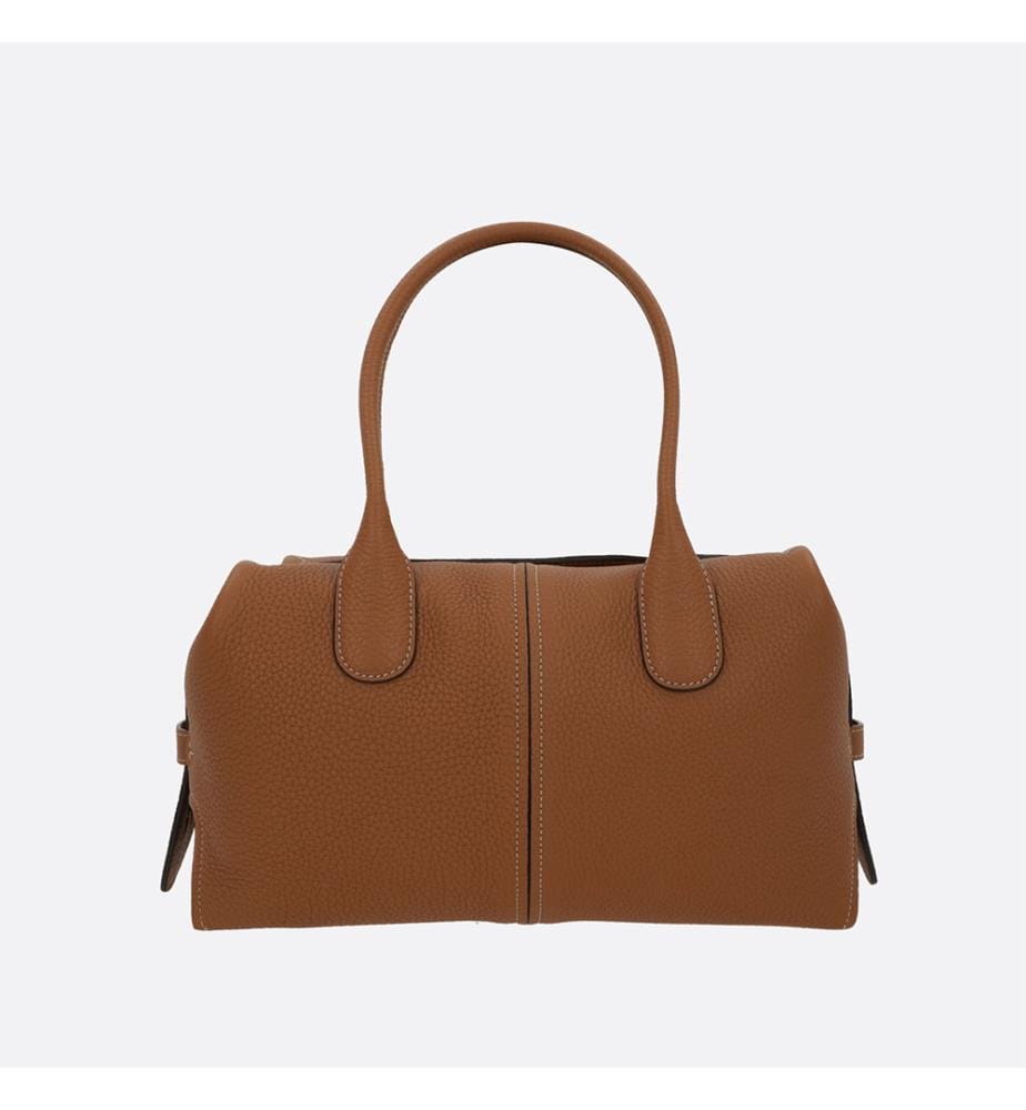 Bowlingtasche aus genarbtem Leder – Kamel