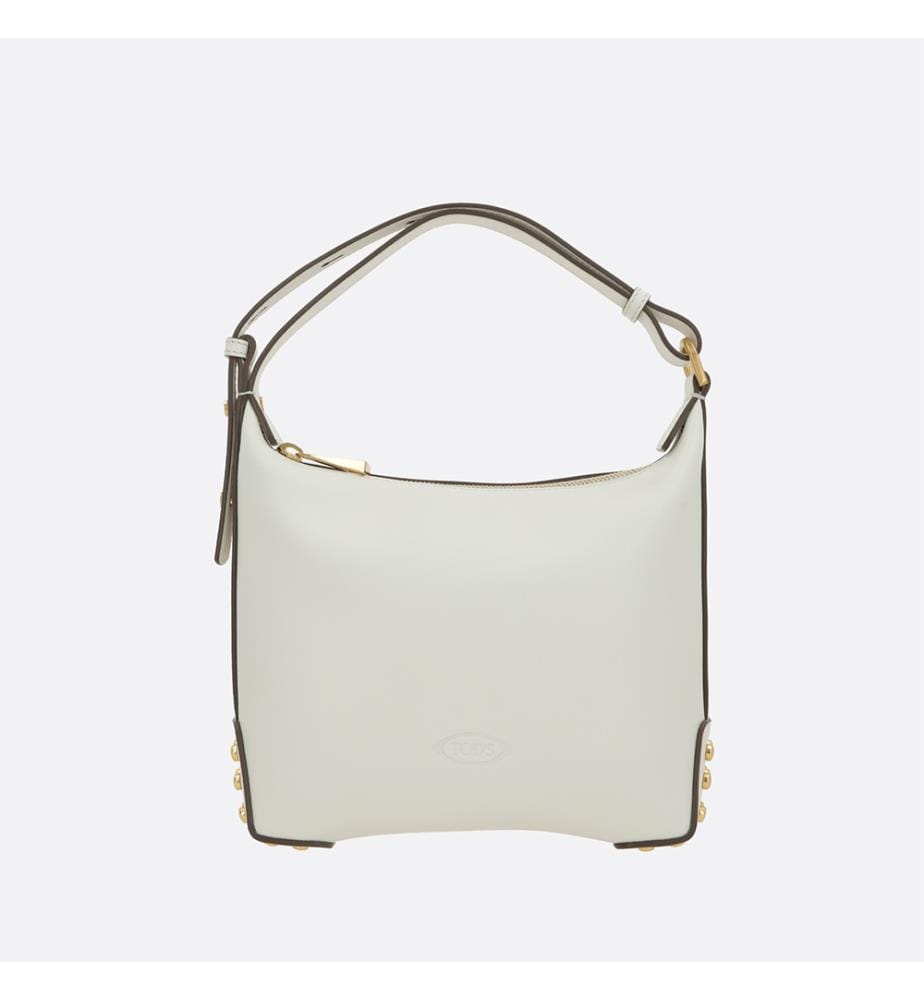 Smooth Leather Hobo Bag - White
