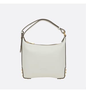 Smooth Leather Hobo Bag - White