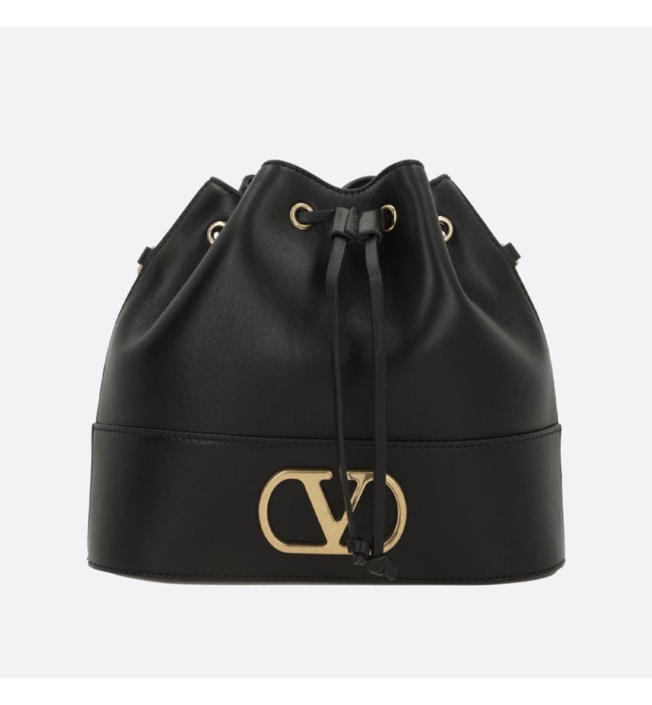 VLogo Signature Beuteltasche aus Nappaleder – Schwarz