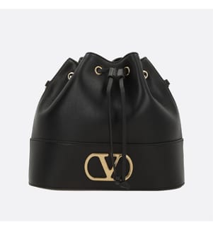VLogo Signature Beuteltasche aus Nappaleder – Schwarz