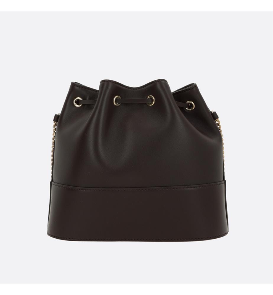 VLogo Signature Beuteltasche aus Nappaleder – Ebenholzbraun