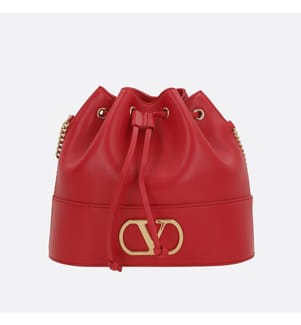 VLogo Signature Beuteltasche aus Nappaleder – Rot