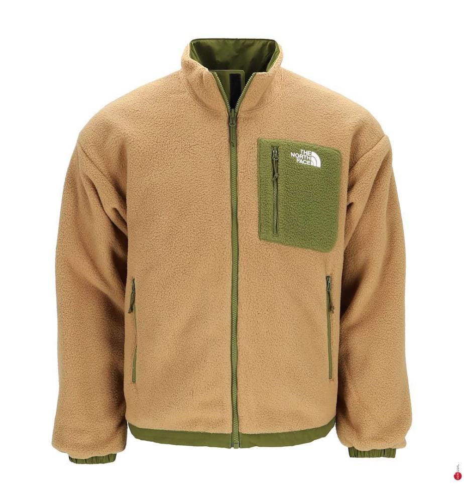 Yumiori Reversible Fleecejacke - Olivgrün und Braun