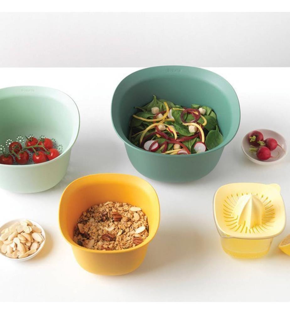 2-er Set Rührschüssel Abtropfsieb & Saftpresse Tasty