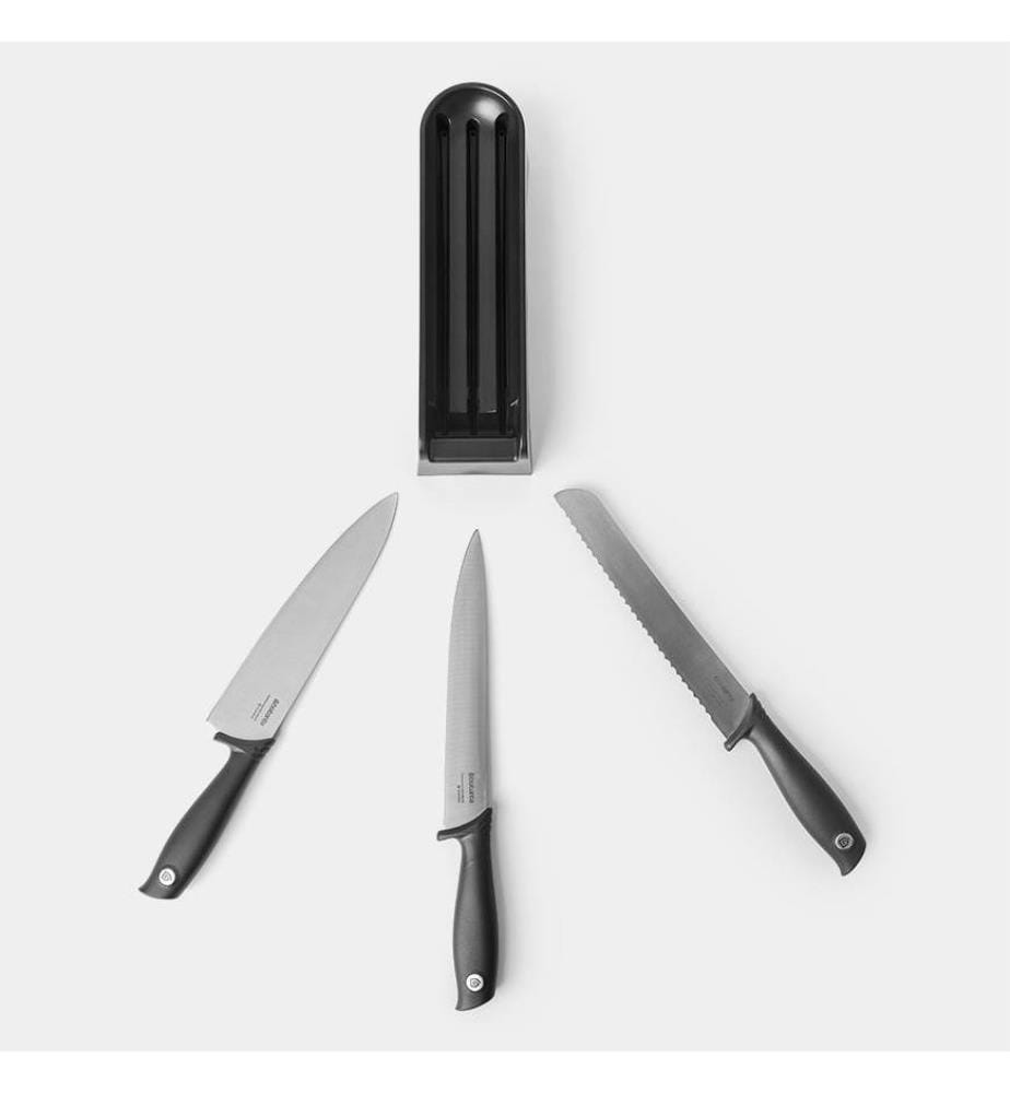 Drawer Knife Block With Tasty Knives - Dark Grey