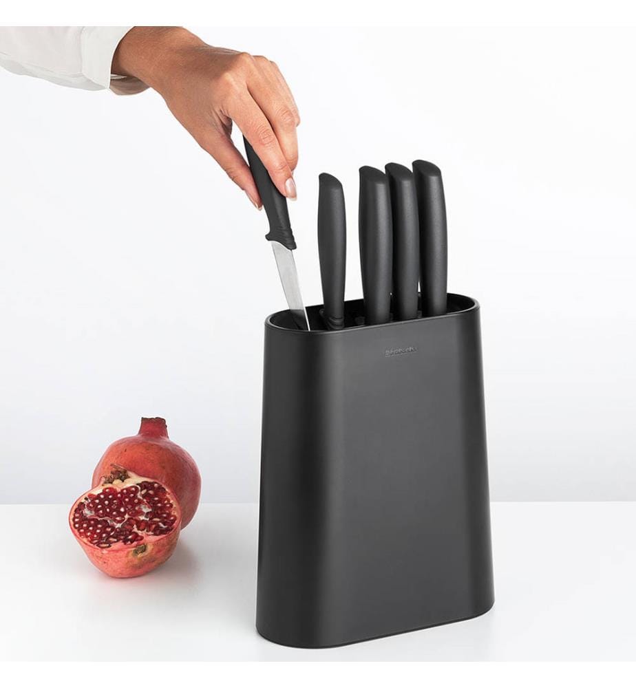 Knife Block With Tasty Knives - Dark Grey