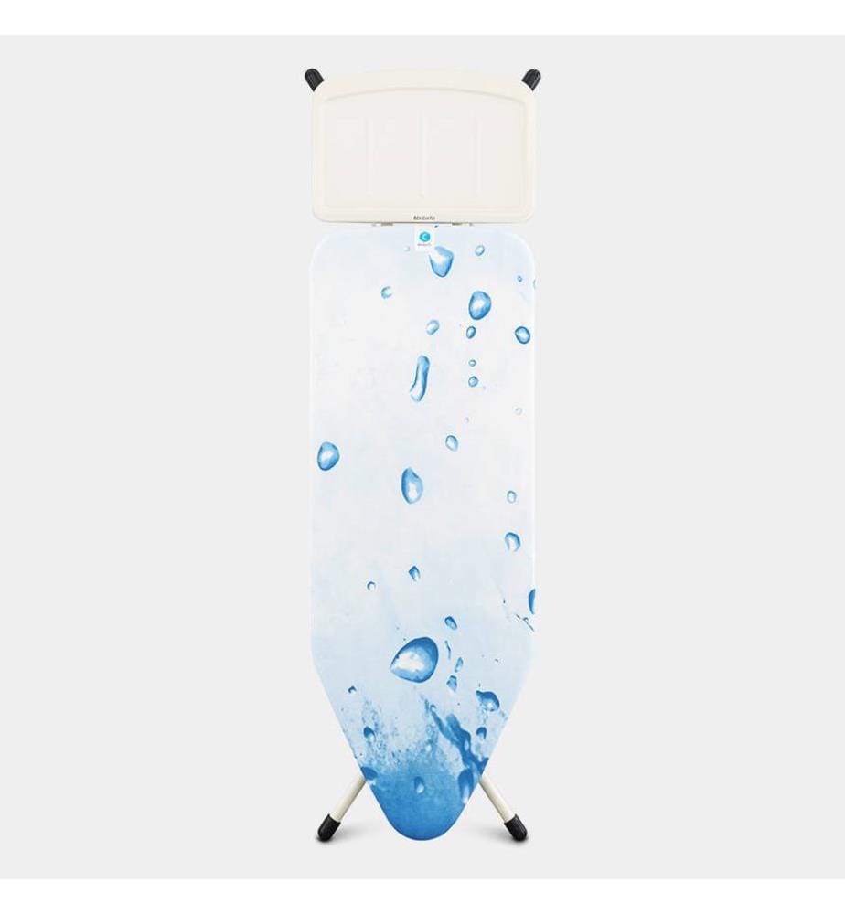 Streckmetall Bügeltisch Mit Dampfstationsablage 124 x 45 cm - Cream