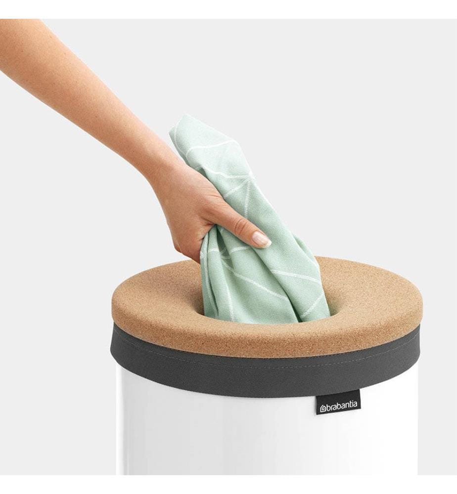 Wäschebox Mit Korkdeckel 35 L - Weiss
