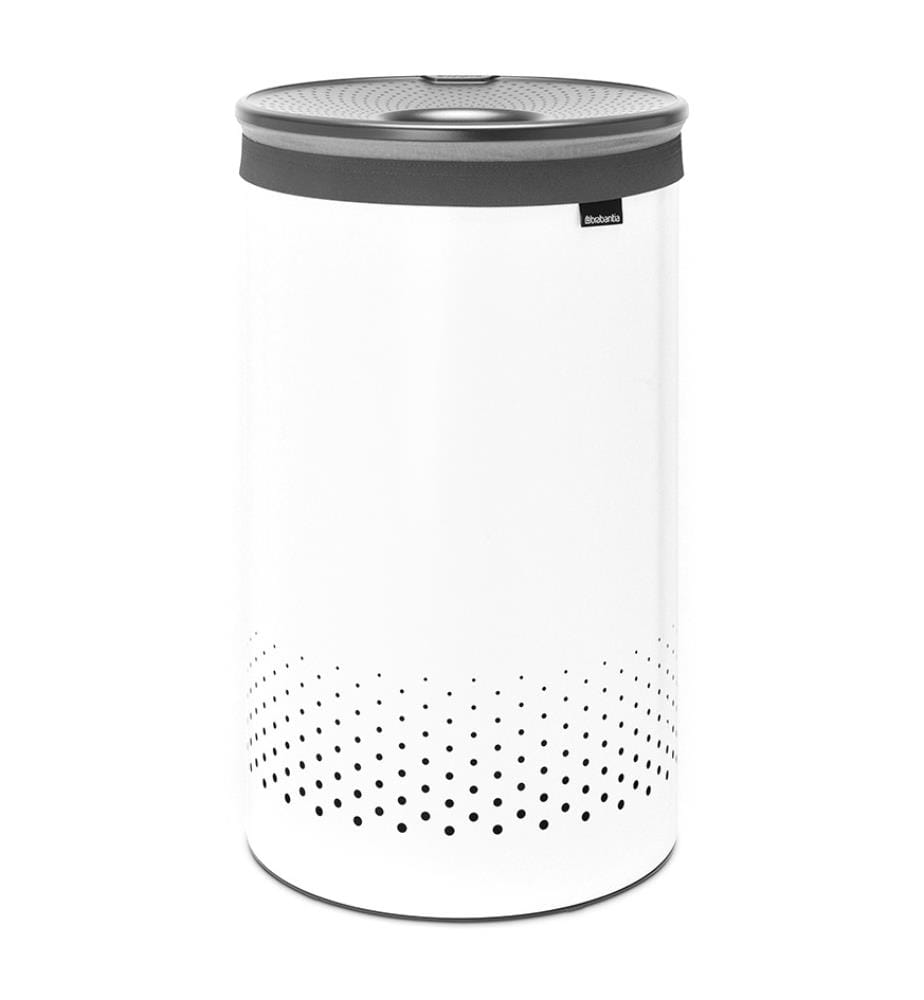Wäschebox mit Kunststoffdeckel - 60 L - Weiss