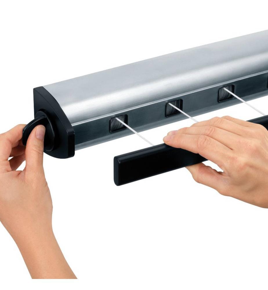 Herausziehbare Wäscheleinen 22 Meter - Silber