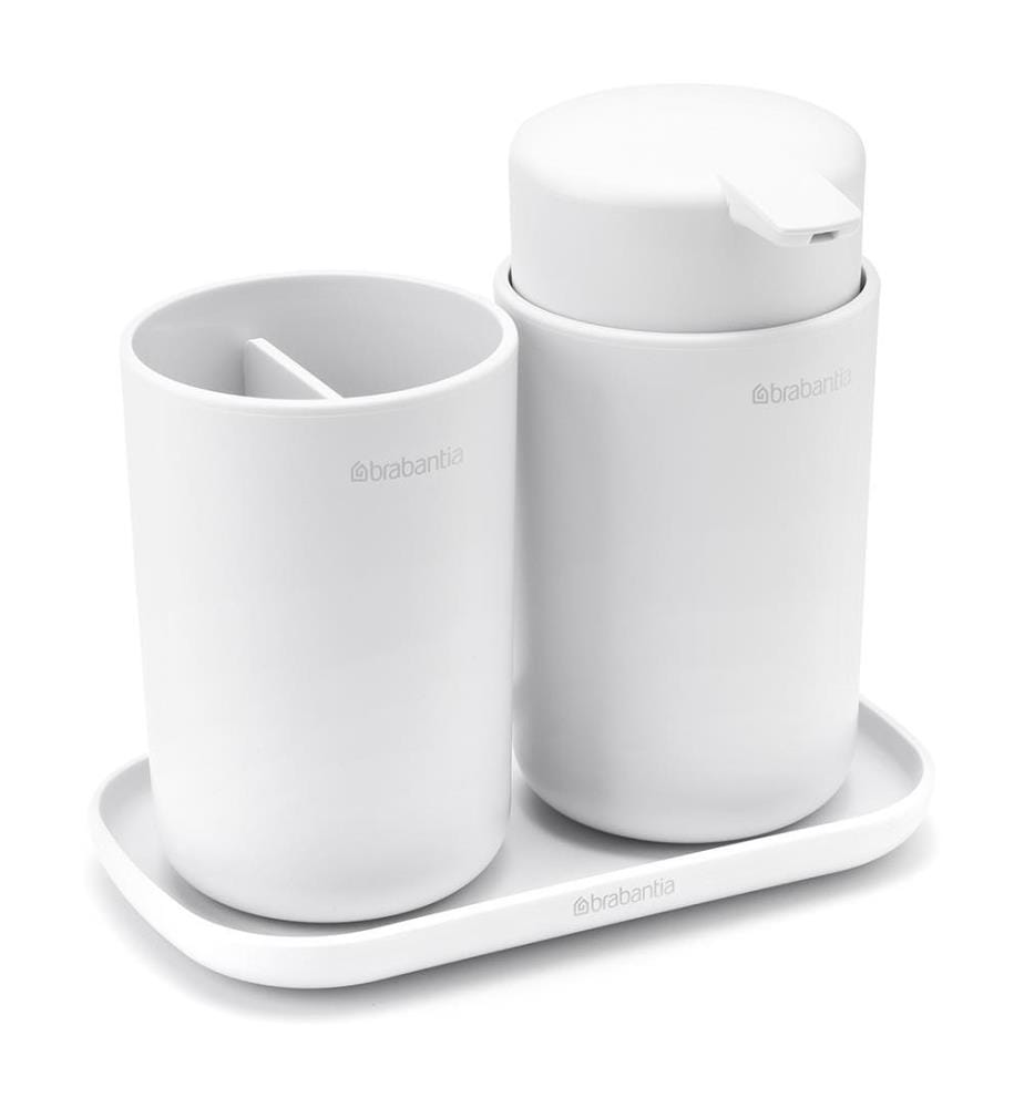 Set di accessori da bagno ReNew, set di 3 - Bianco