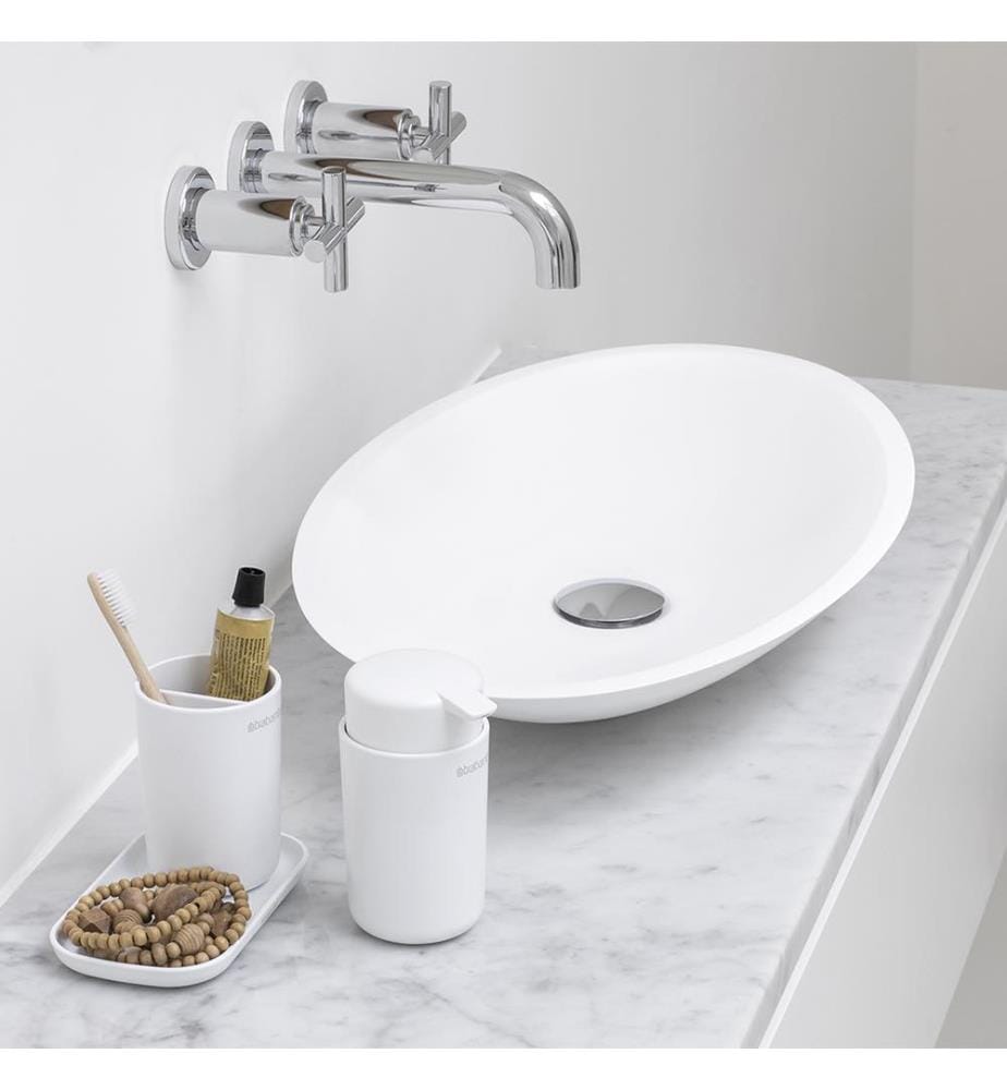 Set di accessori da bagno ReNew, set di 3 - Bianco