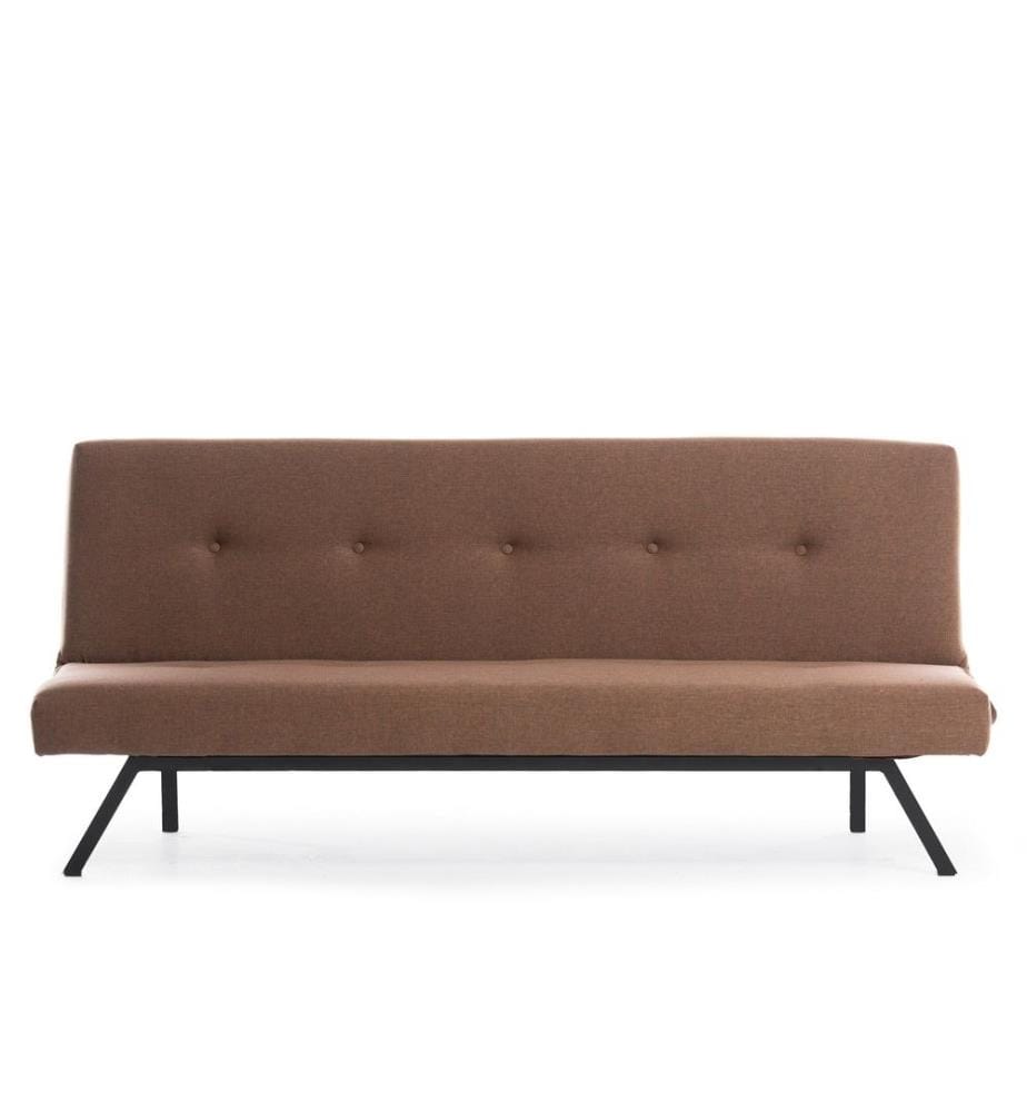 Divano letto 3 posti Zola - Marrone