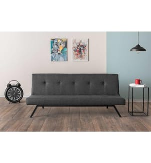 Divano letto 3 posti Zola - Grigio scuro