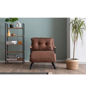 Divano-letto 1 posto Sando - Marron Clair