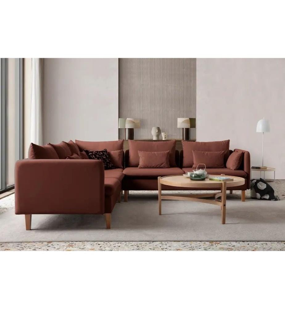Ecksofa Flexy L - Ziegelrot