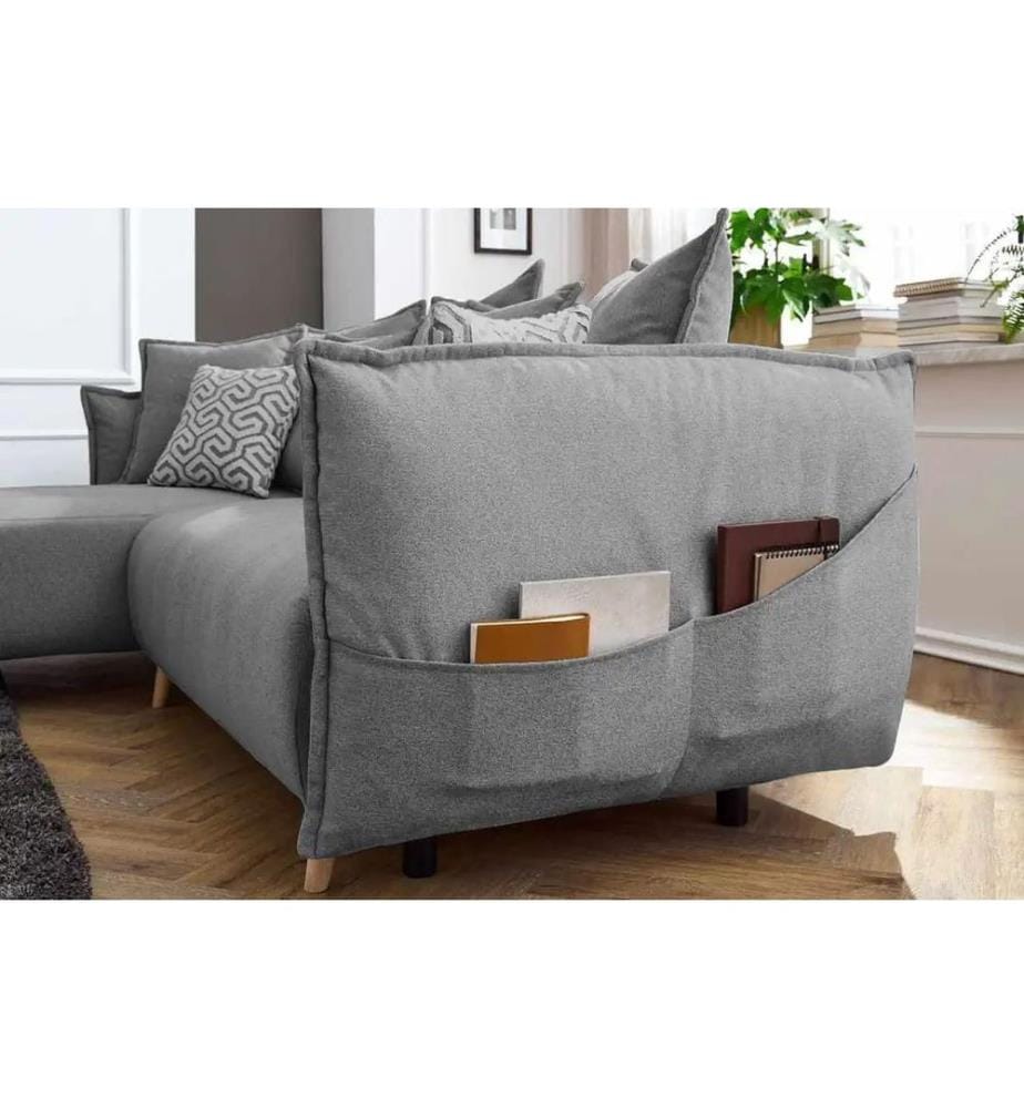 Canapé-lit d'angle Puffy - Gris