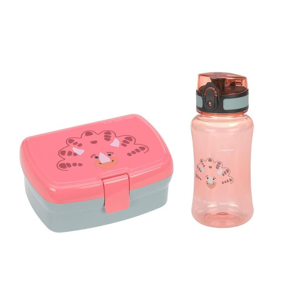 Lunchbox+Trinkflasche Dino Rose