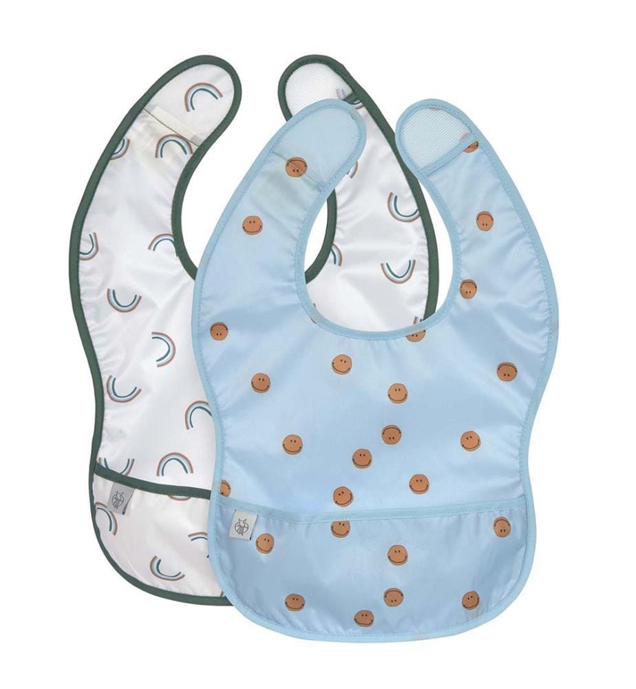 Lot von 2 Lätzchen - Fröhliche Snavets Lächeln Himmel Blau