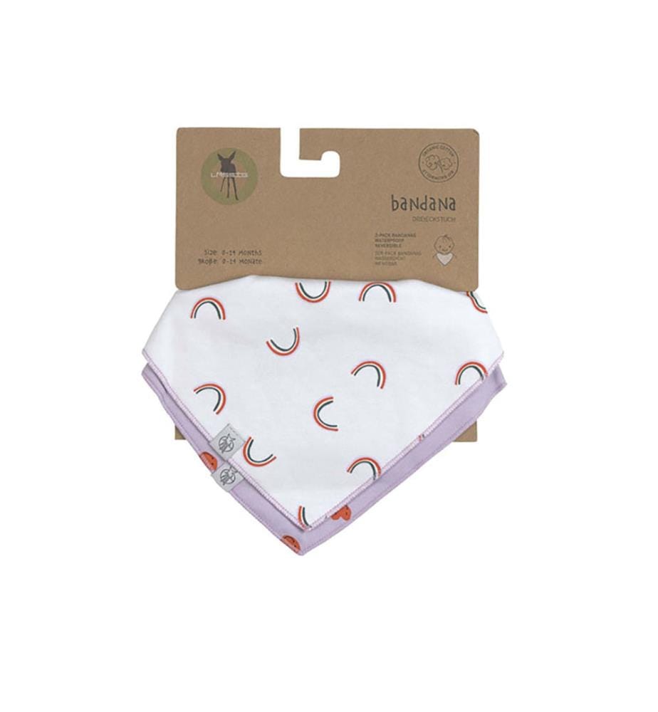 2er-Set Lätzchen Bandana Happy Rascals Herz - Lavendel