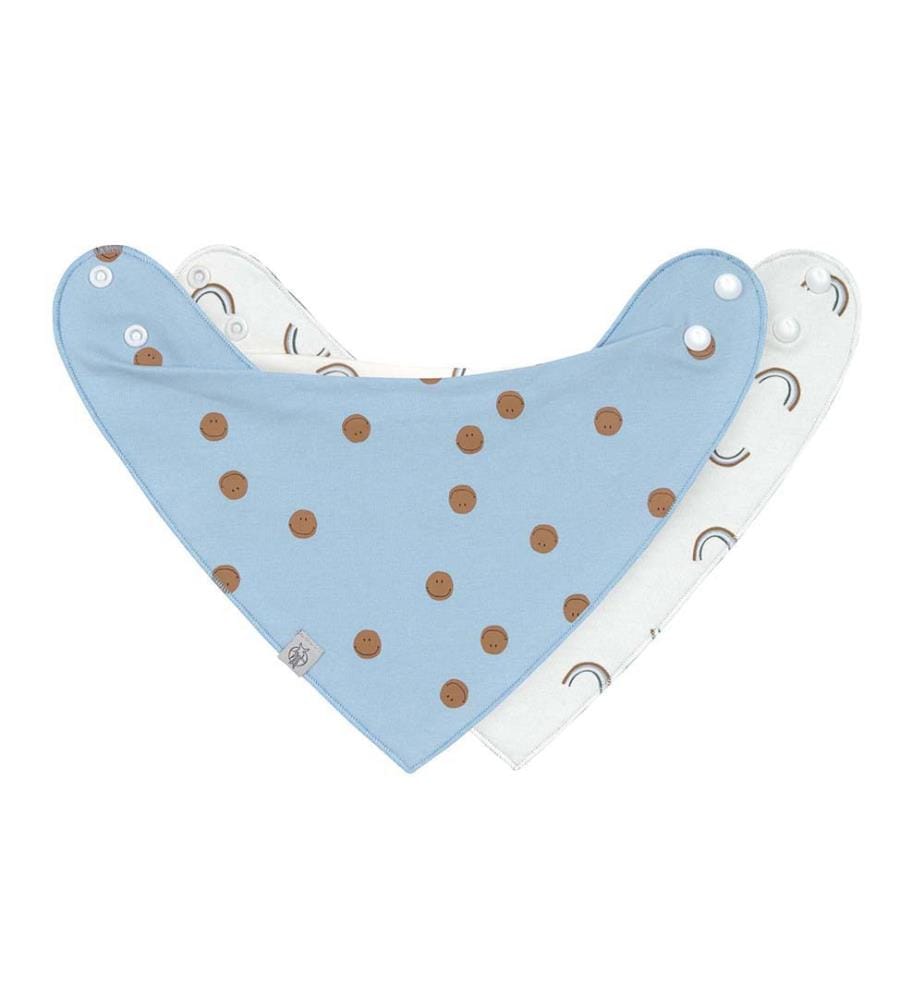 2er-Set Lätzchen Bandana Happy Rascals Lächeln - Blau