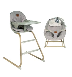 4-in-1-Hängematte + Hochstuhl für Kinder von 3 bis 12 Jahren – Grau