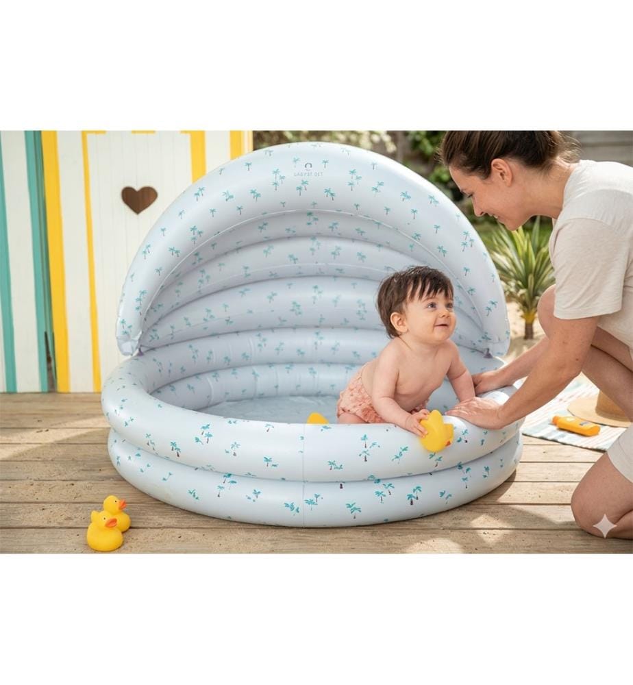 Inflatable Pool with Canopy - Blue