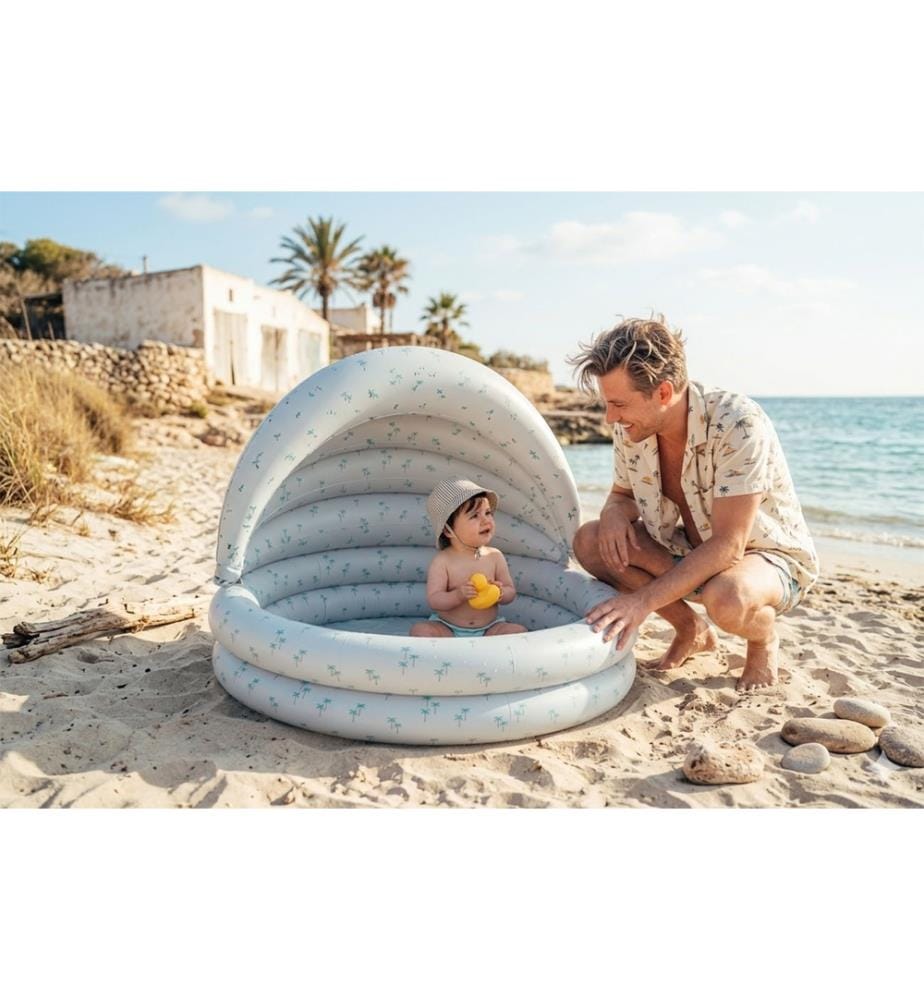 Inflatable Pool with Canopy - Blue