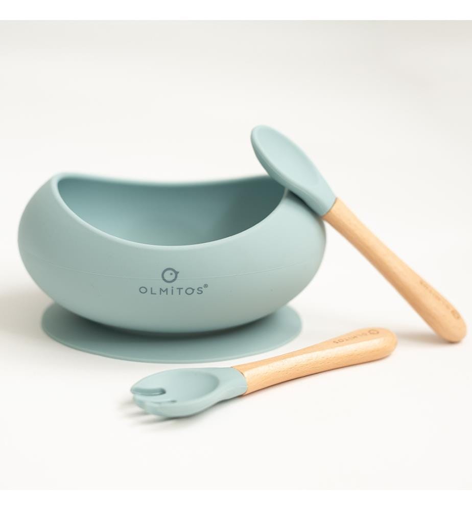Servizio da tavola in silicone, 3 pezzi - Blu