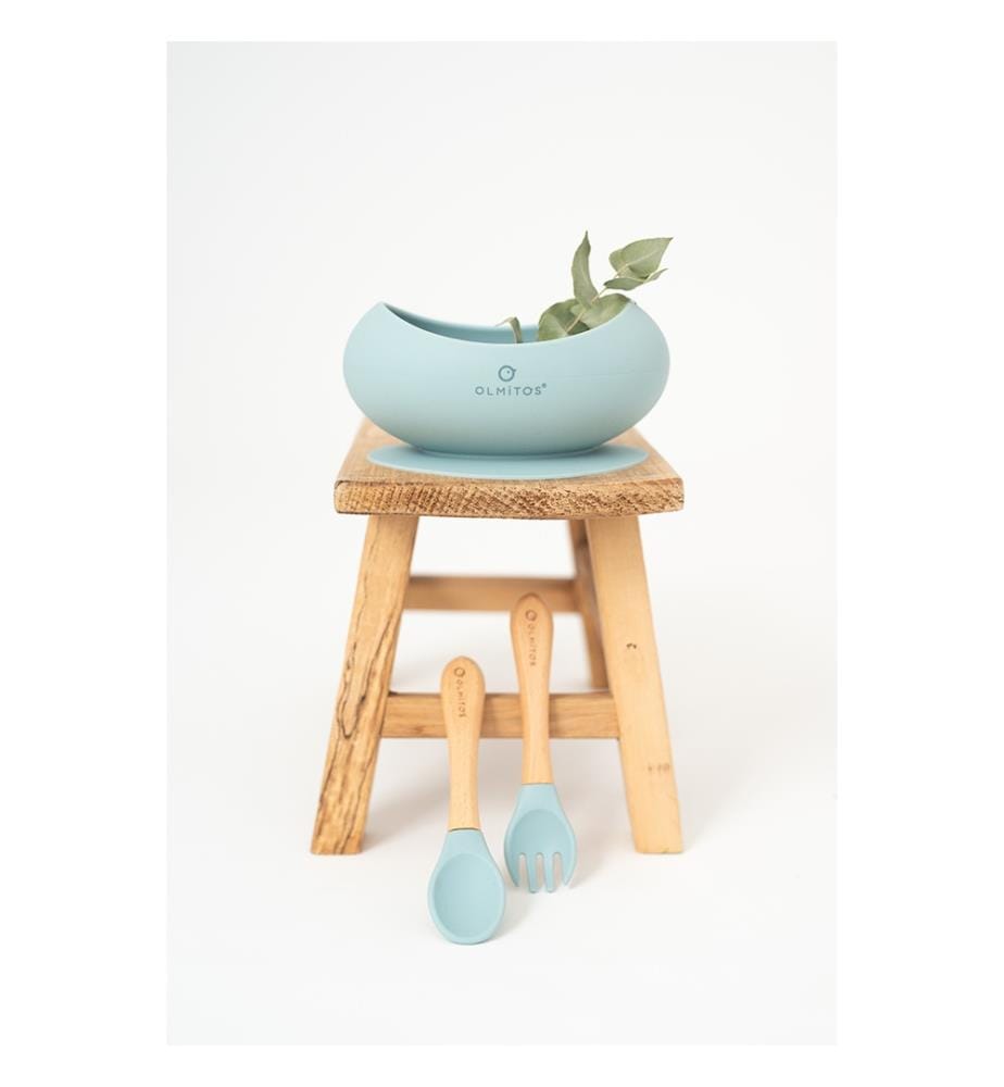 Servizio da tavola in silicone, 3 pezzi - Blu