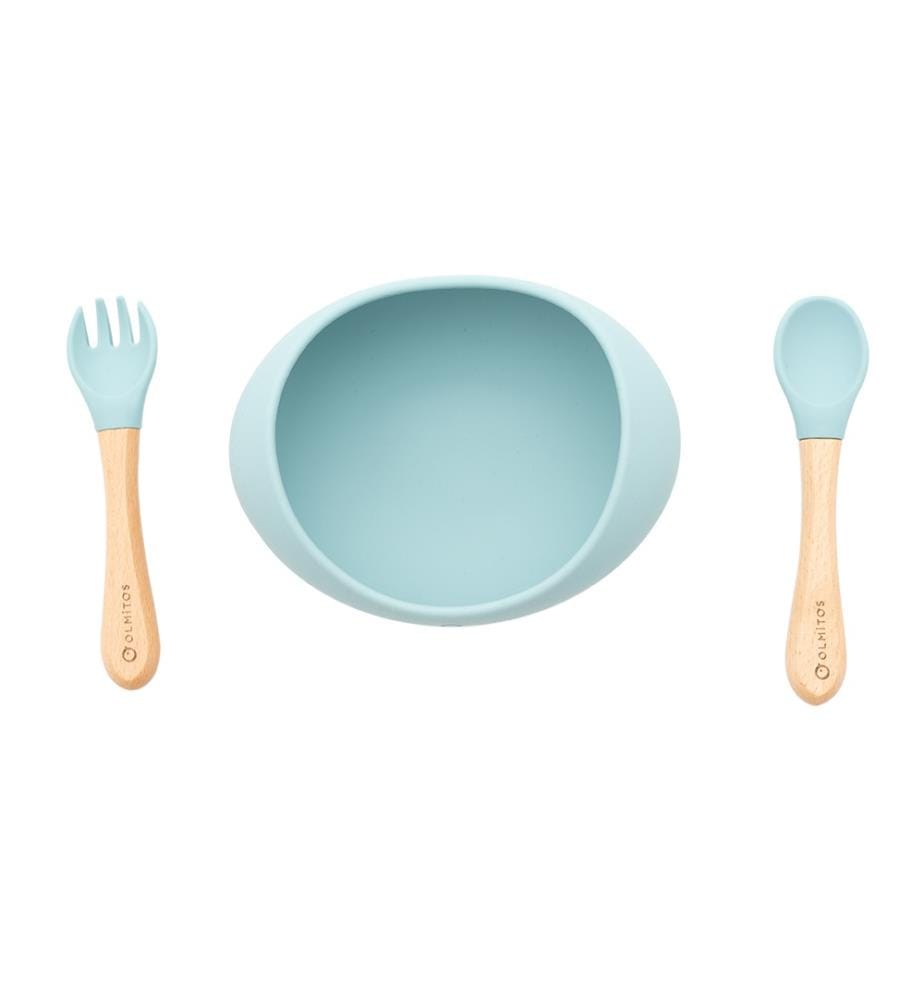 Servizio da tavola in silicone, 3 pezzi - Blu