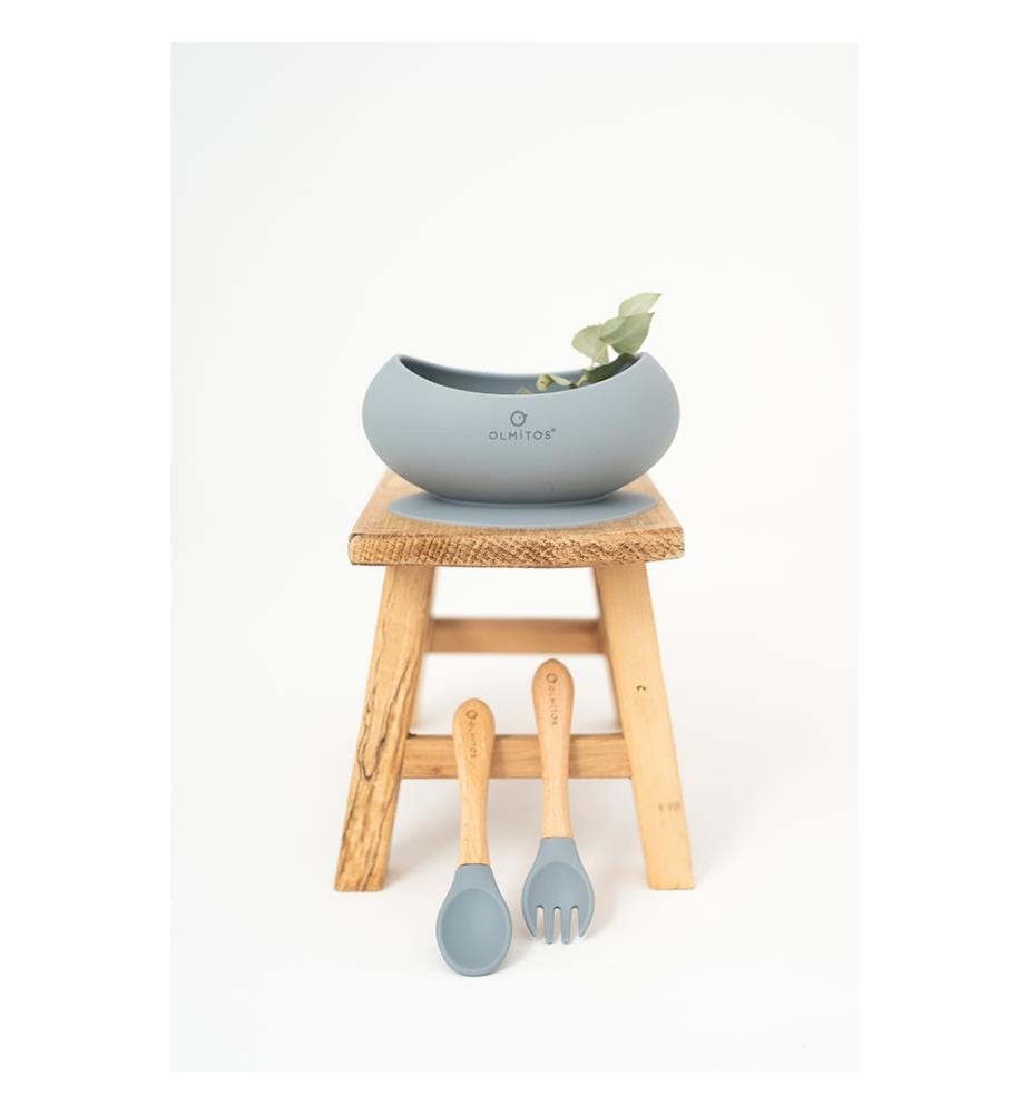 Servizio da tavola in silicone, 3 pezzi - Grigio
