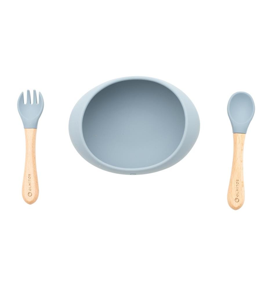 Servizio da tavola in silicone, 3 pezzi - Grigio
